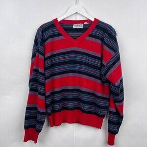 Repage Vintage Striped V Neck Long Sleeve Sweater Size Medium